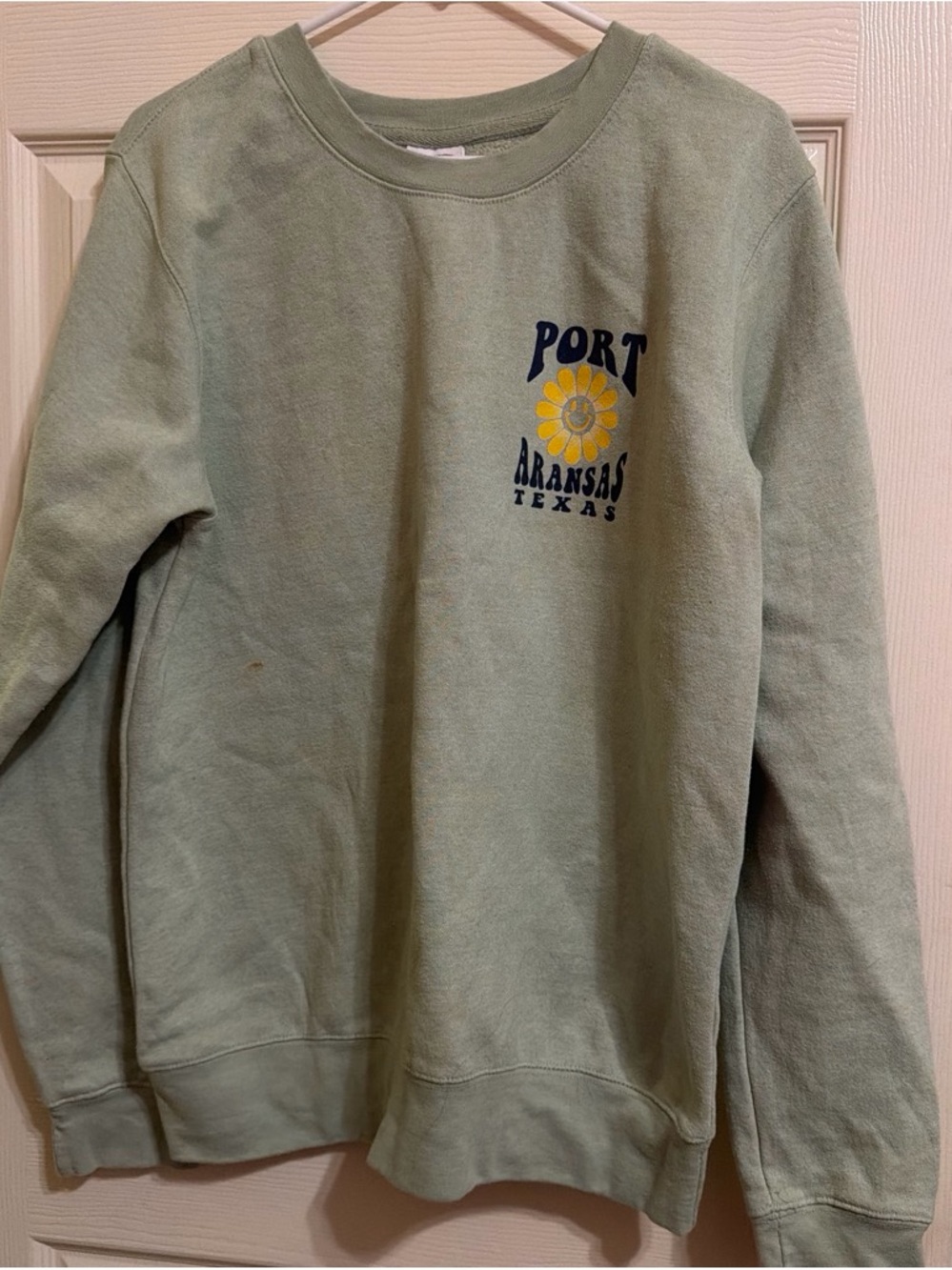 CO Olive Green Crewneck Sweatshirt with Sunflower Graphic